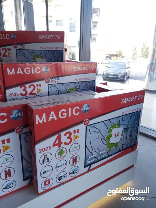 شاشة ماجيك43 انش سمارت فريملسA14 مع رسيفر داخلي أوامر صوتية بلوتوث أسعار تبدأ من 89د فقط خصم حصري