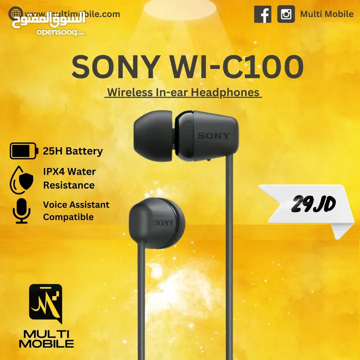 سماعات SONY WI-C100 (جديدة)