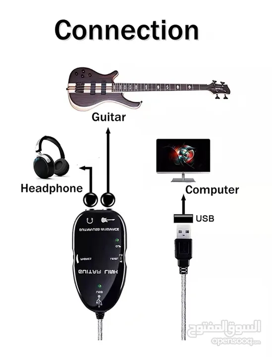 USB Guitar Link Cable Guitar to USB Interface - Opensooq