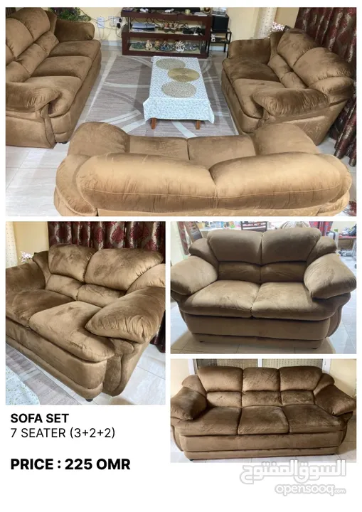7 Seater (3+2+2) Sofa Set