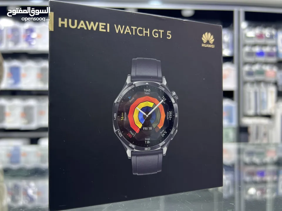 Huawei GT5 New (46mm) ساعة هواوي جيتي 5 الجديدة  2024 متوفر اللون الاسود المميز للغاية