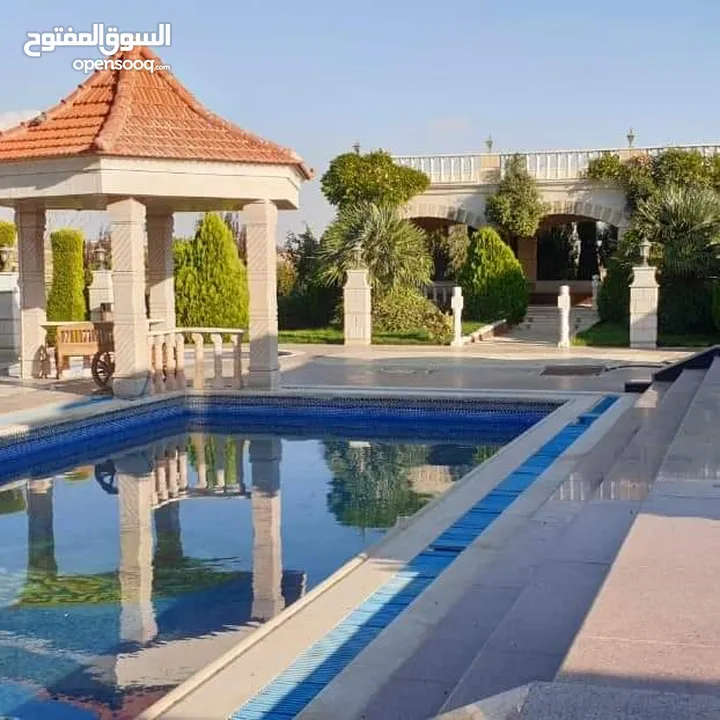مزرعة فخمة و مدفية بالبحر الميت و المطار