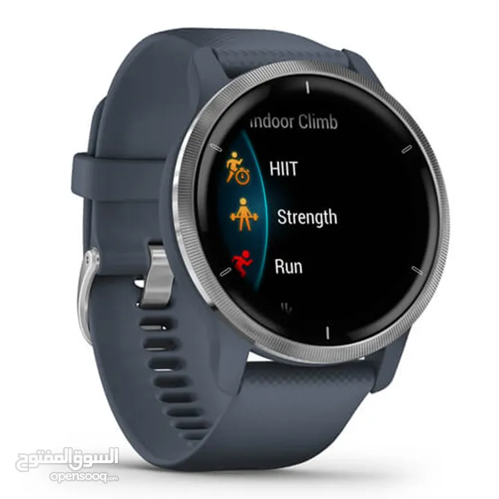 Garmin Venu 2 هو الجيل الثاني من ساعات GPS الرياضية الأنيقة مع شاشة AMOLED مقاس 1.3 بوصة بتصميم رجال