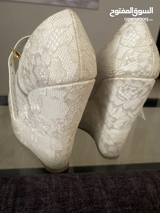 حذاء عروس مع كعب 15 سم روكي مريح جدًا  Wedding shoes size 37 with a rocky 15 cm heels