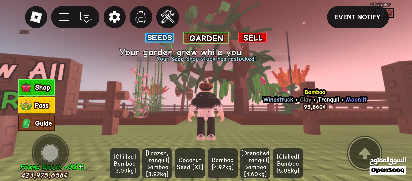 حساب بلوكس فروت للبيع و فيه اشياء في ماب المزرعة  فيه دبل موني و دبل ماستري و دارك بليد و دبل مساحة4