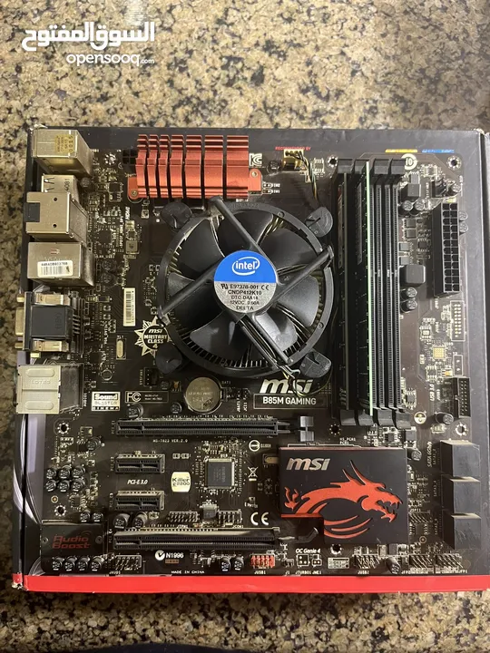 قطع كمبيوتر CPU Intel Core i5 4th Generation - Motherboard B85M GAMING - Ram 8&4 DDR3