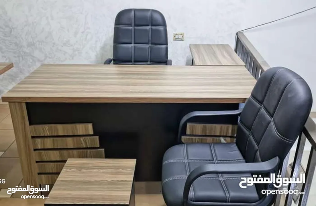 مكتب خشب لامينت 140*70 مستورد مع جانبية وطاولة وسط بسعر المصنع تفصيل جميع القياسات والموديلات