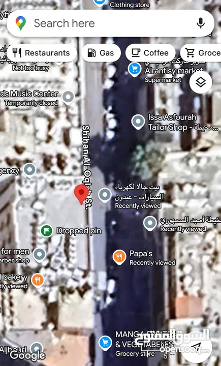 محل للايجار طابق ارضي على الشارع  في عبدون الشمالي، عمارة الموسيقار- 67 متر مربع ، طابقين, ارضي +1..