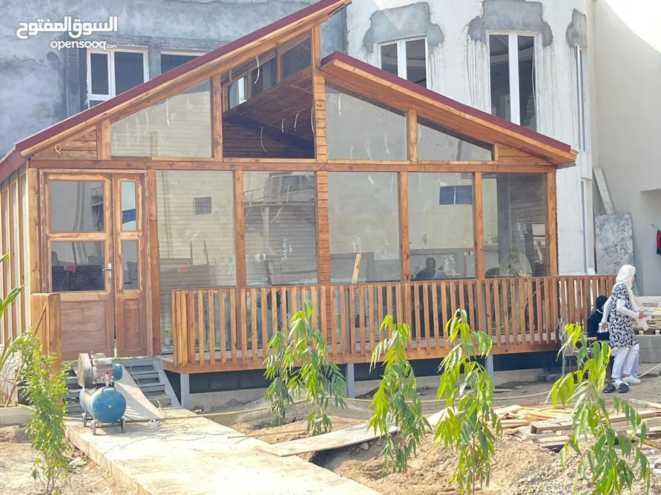 تصميم وتنفيذ الاكواخ الخشبيه البيوت الأوربية البيوت الريفيه