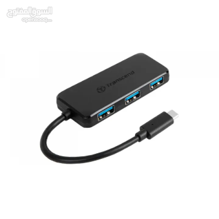 موزع  USB HUB عالي السرعة 3.1 و 4 مداخل Transcend HUB2C Type-C 4 Port USB HUB SuperSpeed 3.0