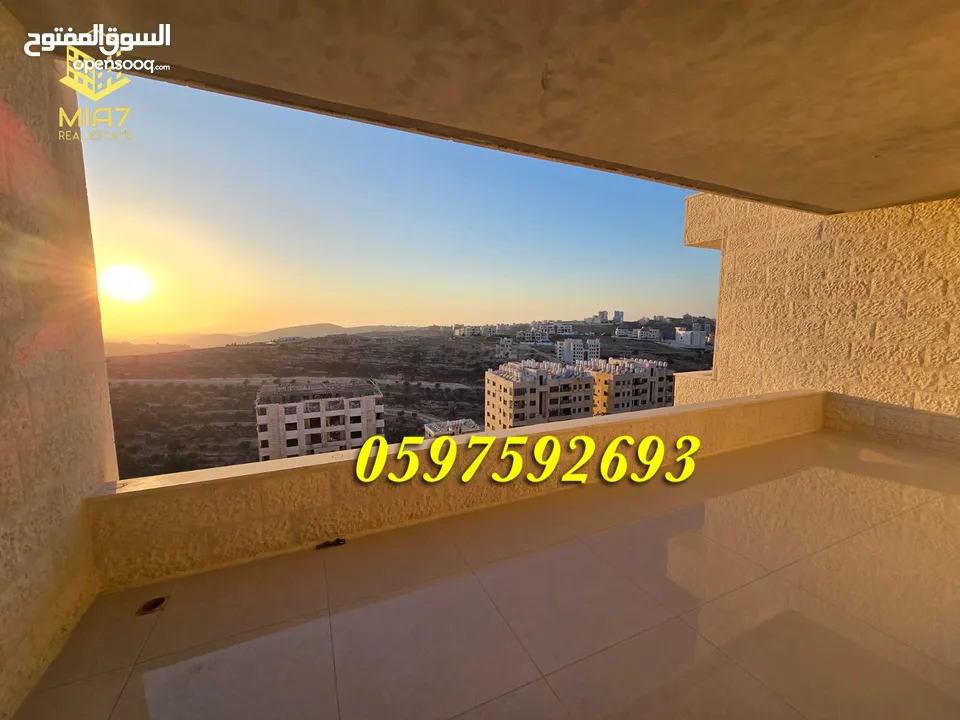 شقة فاخرة للبيع او التبديل 193م + بلكونة كبيرة رام الله المصايف قرب المالية بالعالي