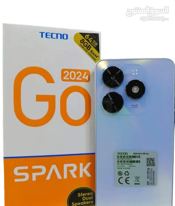 مستعمل ايام Spark GO رام 6 و 8 جيجا 64 و 128 أغراضة والكرتونه الأصلية متوفر توصيل
