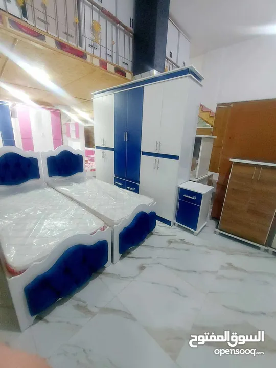 غرف نوم شغل محلي وخشب ساندوش مكونه من 7قطع فرشات طبيه ضغط