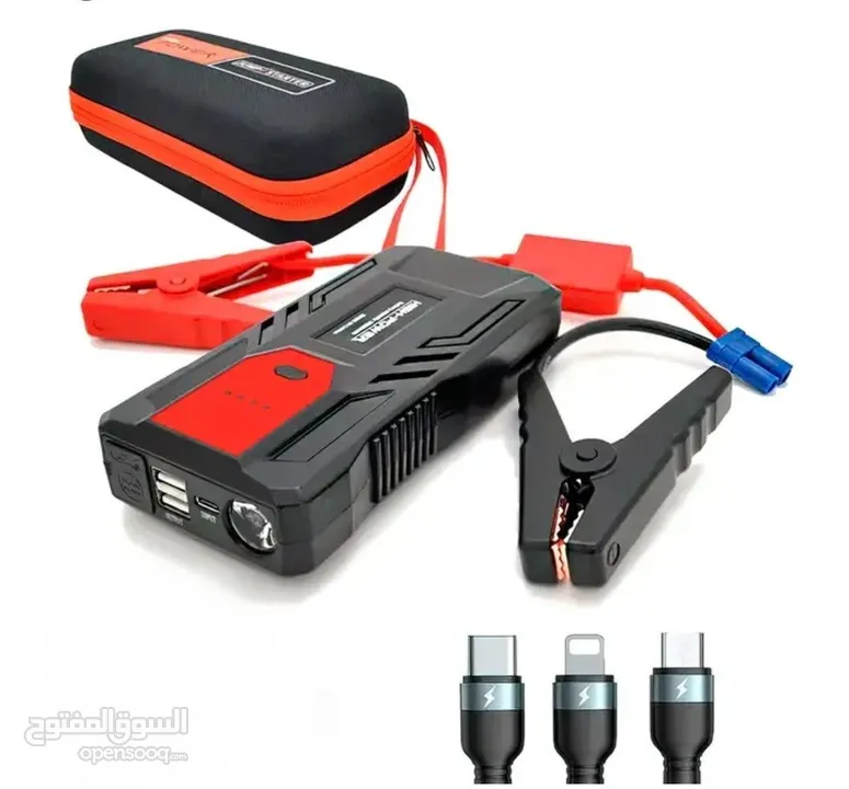 باوربانك طوارئ 12 فولت لتشغيل المركبات المتعددة وشحن الموبايل 12v emergency car jump starter