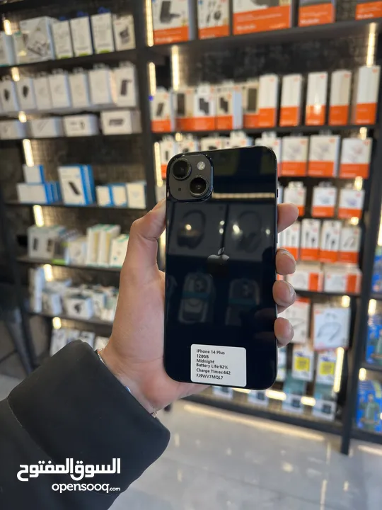 IPHONE 14 PLUS (128GB) USED LIKE NEW /// ايفون 14 بلس 128 جيجا مستعمل بحاله الجديد كفاله من فليك