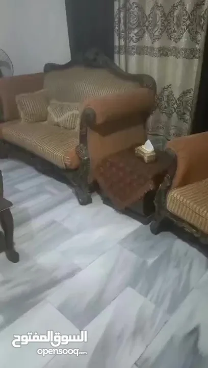 طقم كنب خشب قوي وثقيل تسع مقاعد
