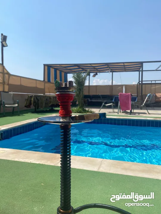 شاليه للايجار منطقه مطله جبل الروضه مطل ع البحر الميت وجبال فلسطين مسبح مغطى من اشعه الشمس