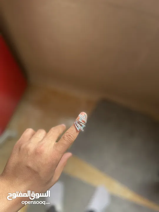 خاتم فضة مع ستراس