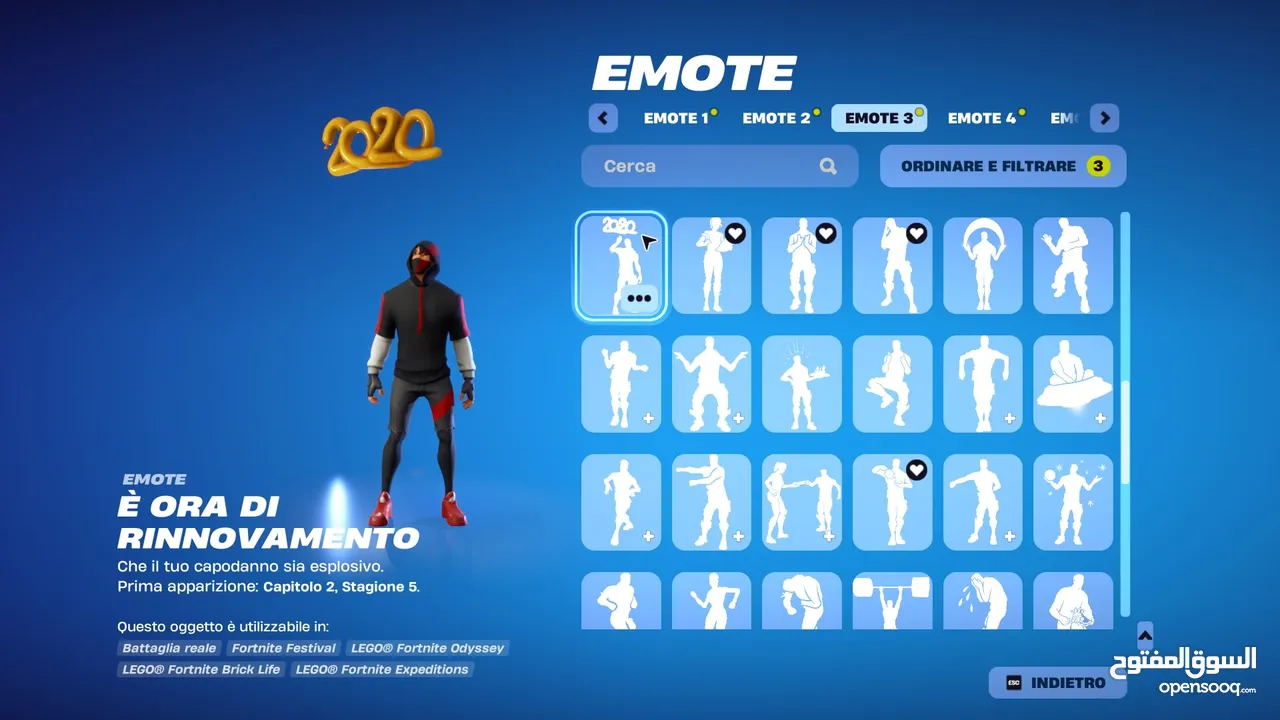 حساب فورت نايت يحتوي على سكن الآيكونك الحساب قابل للربط على جميع المنصات إكسبوكس، بلايستيشن، نينتندو