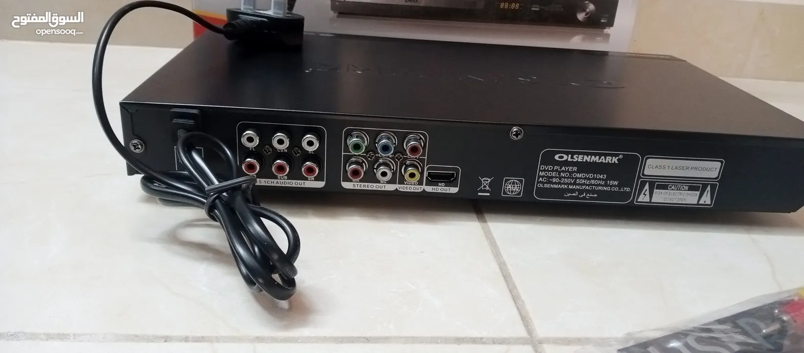 مشغل دي في دي DVD حديث نوع Olsenmark شاشة تحكم ريموت مخارج HDML MP3  و USB