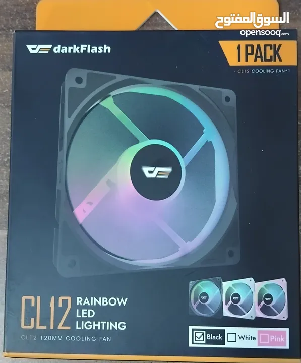 مروحة تبريد دارك فلاش جيمنج اصليه لكيسات الكومبيوتر ار جي بي DARKFLASH 120mm RGB GAMING CASE FAN