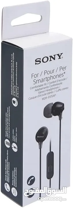 SONY MDR-EX15AP Earphones with Smartphone Mic and Control -NEW -MEGAByte