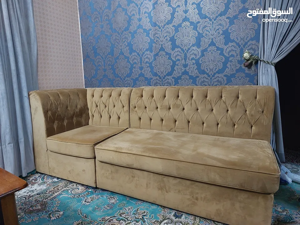 golden color sofa