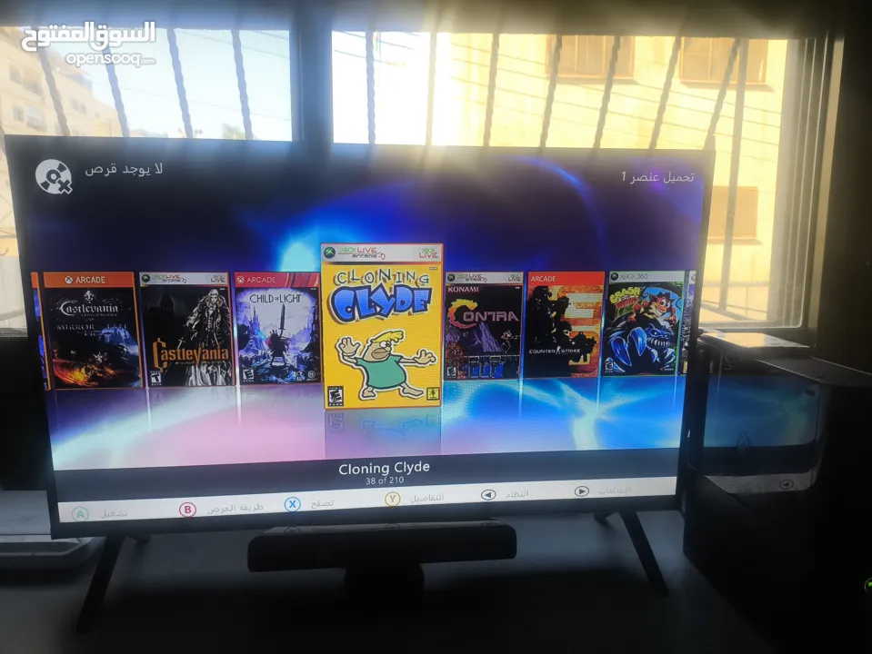 xbox360 مجدد مهكر مع ايد و250 لعبة من افضل الالعاب وكونيكت السعر 550 شيكل غير قابل للتنزيل