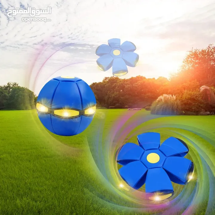 لعبة الكرة النطاطة السحرية تحتوي الكرة الطائرة على ضوء مدمج LED کمان تقدر ترميها لمسافات بعيدة