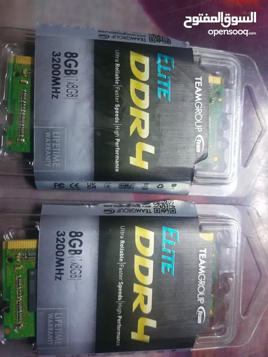 للبيع 4GB RAM DDR4 بتردد 3200HZ فقط ب15 والثنتين (2×4) ب25