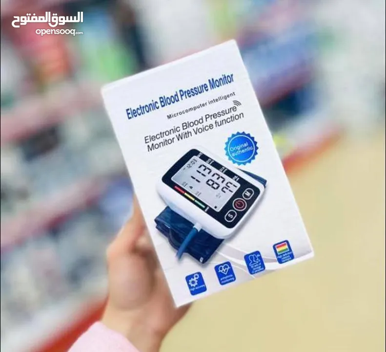 جهاز قياس ضغط الدم الاصلي شاشةLCD كبيرة وسهله القراءة حجمه صغير ويعمل بالبطارية او بوصلة usb