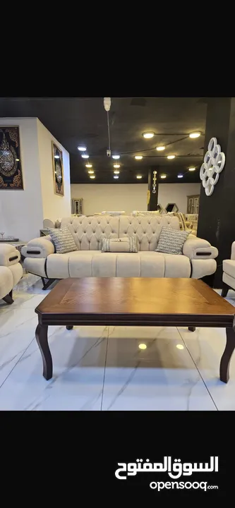 طقم كنب 7 مقاعد موديل السفينه قماش بشكير سفنج دانلوب دوليه نخب اول بانيلات زان 7 سم