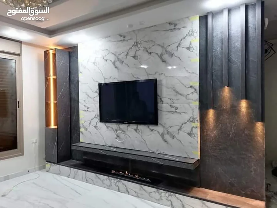 بديل الرخام وبديل الخشب وبديل الحجر وفاير بليس ورق جدران والشيبورد باركيه باربكيو جبسن بورد وادهان