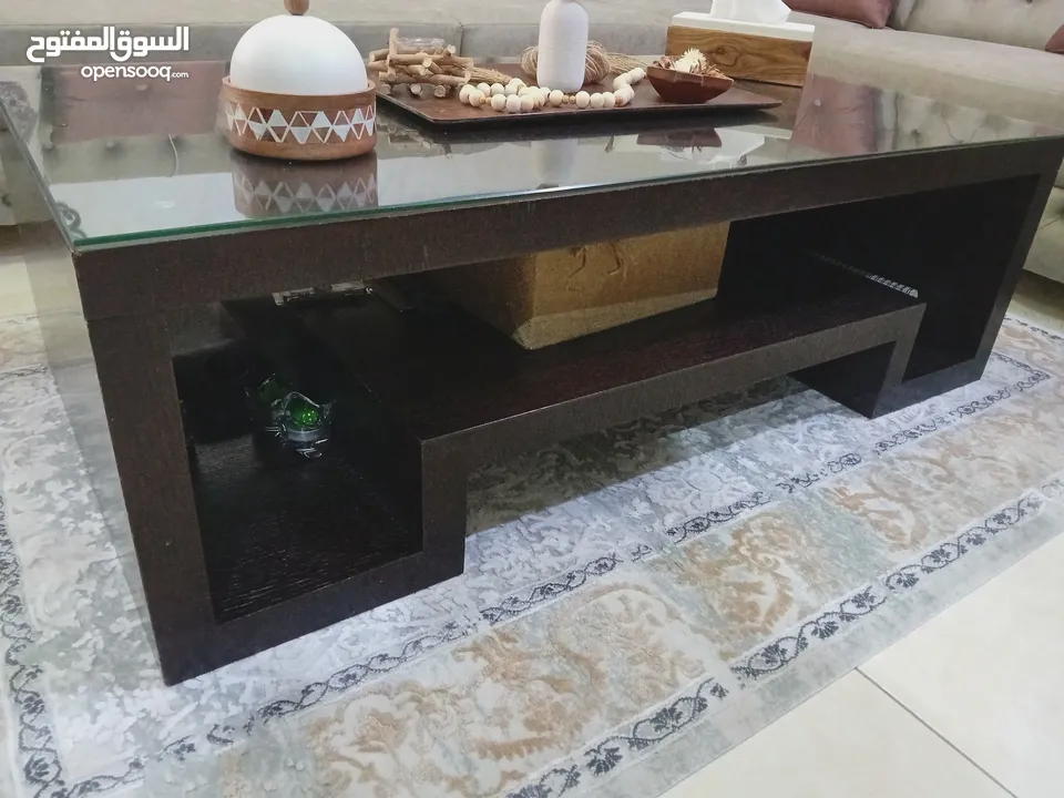 طاولة وسط  وطاولة تلفزيون خشب صولد متين لغرفة الجلوس