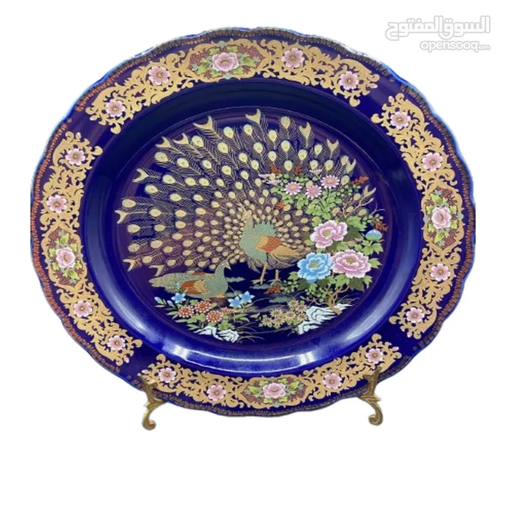 Moroccan Decorative Ceramic Plate with Peacock Design