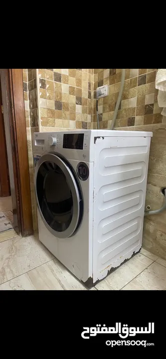 غسالة ونشافة بيكو اتوماتيكيه سعه 8 كغم Beko للبيع غسالة بحالة جيدة تعمل بكفاءة عالية مع تنشيف