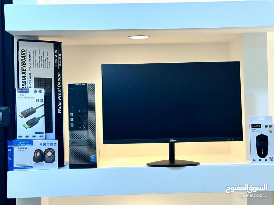 كمبيوترات امريكيه DELL COER I5 مع شاشات 24 انش جديده بلكرتونه بمواصفات قويه جدا وبسعر مغري