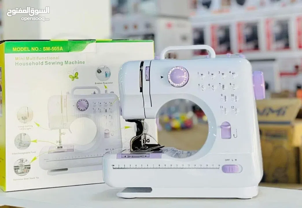 ماكينة الخياطة المنزلية متعددة الوظائف إضاءة LED طويلة العمر لزيادة وضوح منطقة العمل