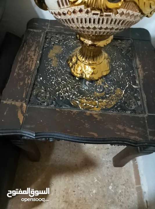 كنبايات مستعمل خشب تفصيل سبع مقاعد مع طاولتين صغار