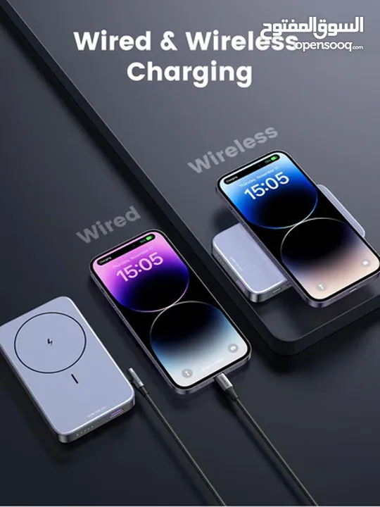 باور بانك يوجرين UGREEN POWER BANK  شحن لاسلكي مغناطيسي سريع مع حامل قابل للطي