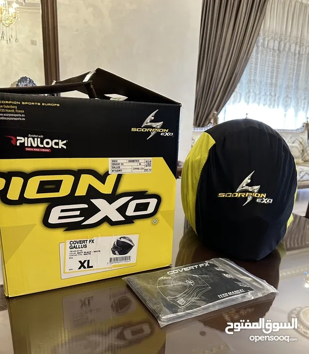 خوذة Scorpion Covert FX Gallus اصلية جديدة بكرتونتها مع كامل اغراضها مقاس X-Large