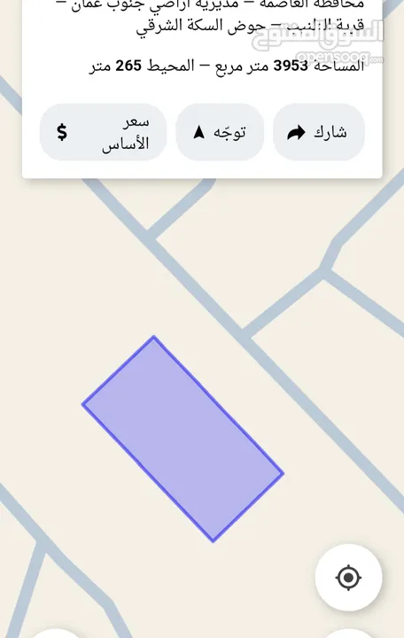 للبيع قطعه ارض 4 دونم الطنيب مميزه السكه الشرقي