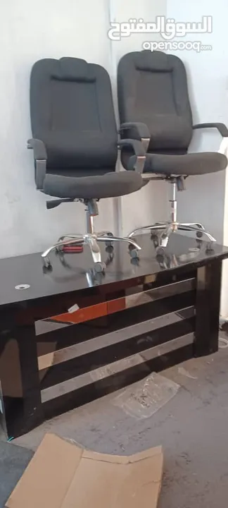 مكتب حرف L مع دولاب مع كرسي مكتبي طبي