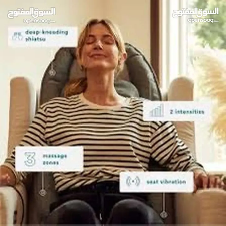 Total Recline Shiatsu Massage Cushion كرسي مساج متعدد الوضعيات، صناعة أمريكية.