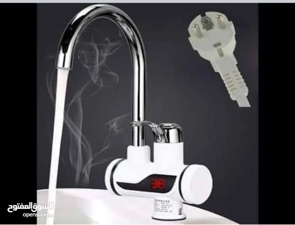 حنفية التسخين الفوري خلال 5 ثواني بس بتحصلي على مي سخنة جاهزة للاستخدام  سهلة التركيب