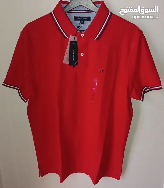 Tommy Hilfiger Men's Polo Shirt Size L Regular Fit - Red Color