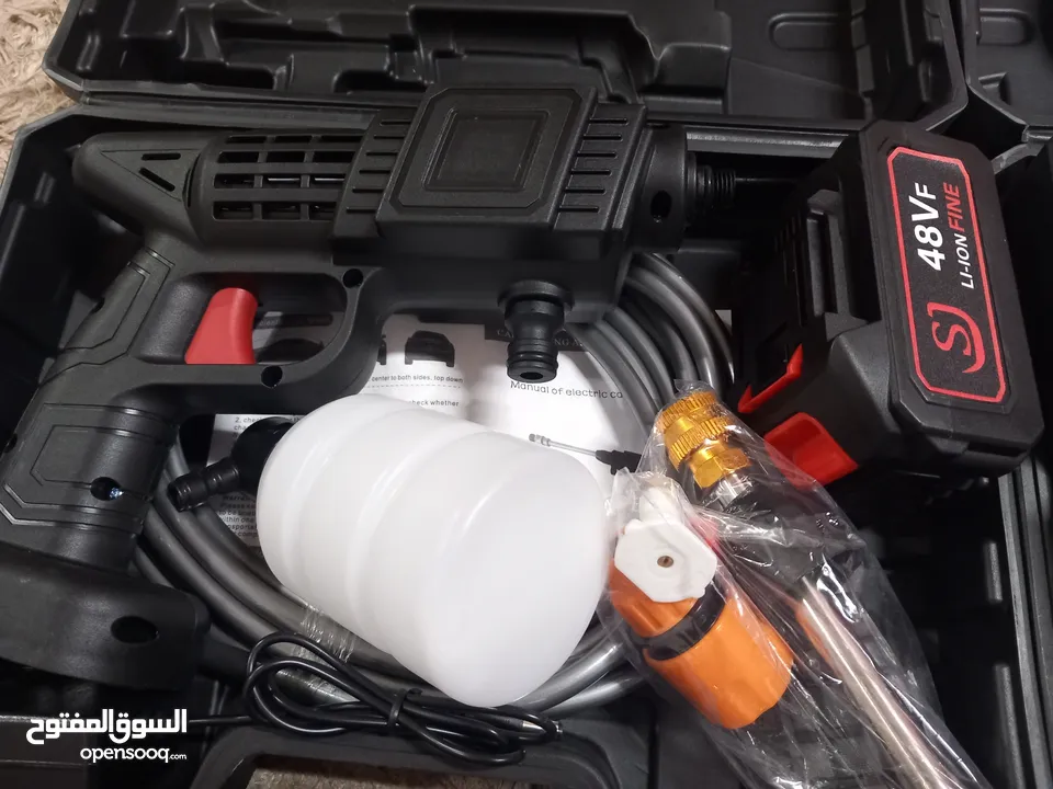 مضخة غسيل سيارات شحن مع  بطارية عدد (2) 48 فولت يضاف اجور توصيل