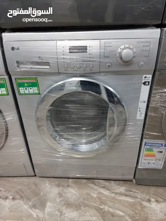 غسالات الجي 7 كيلو  100 دوره  شاشه رقميه  12 برنامج لون سلفر  مستعمل بحالة ممتازة
