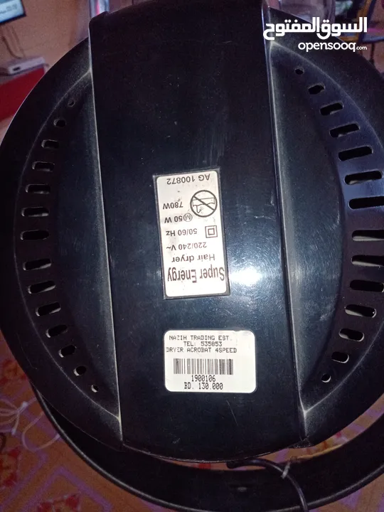 مجفف شعر أكروبات 4 سرعات   مجفف شعر احترافي فائق شبه جديد   سعره جديد 130 دينار   صُنع في إيطاليا