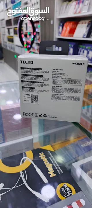ساعة 3 TECNO WATCH الاصلية بتضل متواصلة 7 ايام جديده بلكرتونه